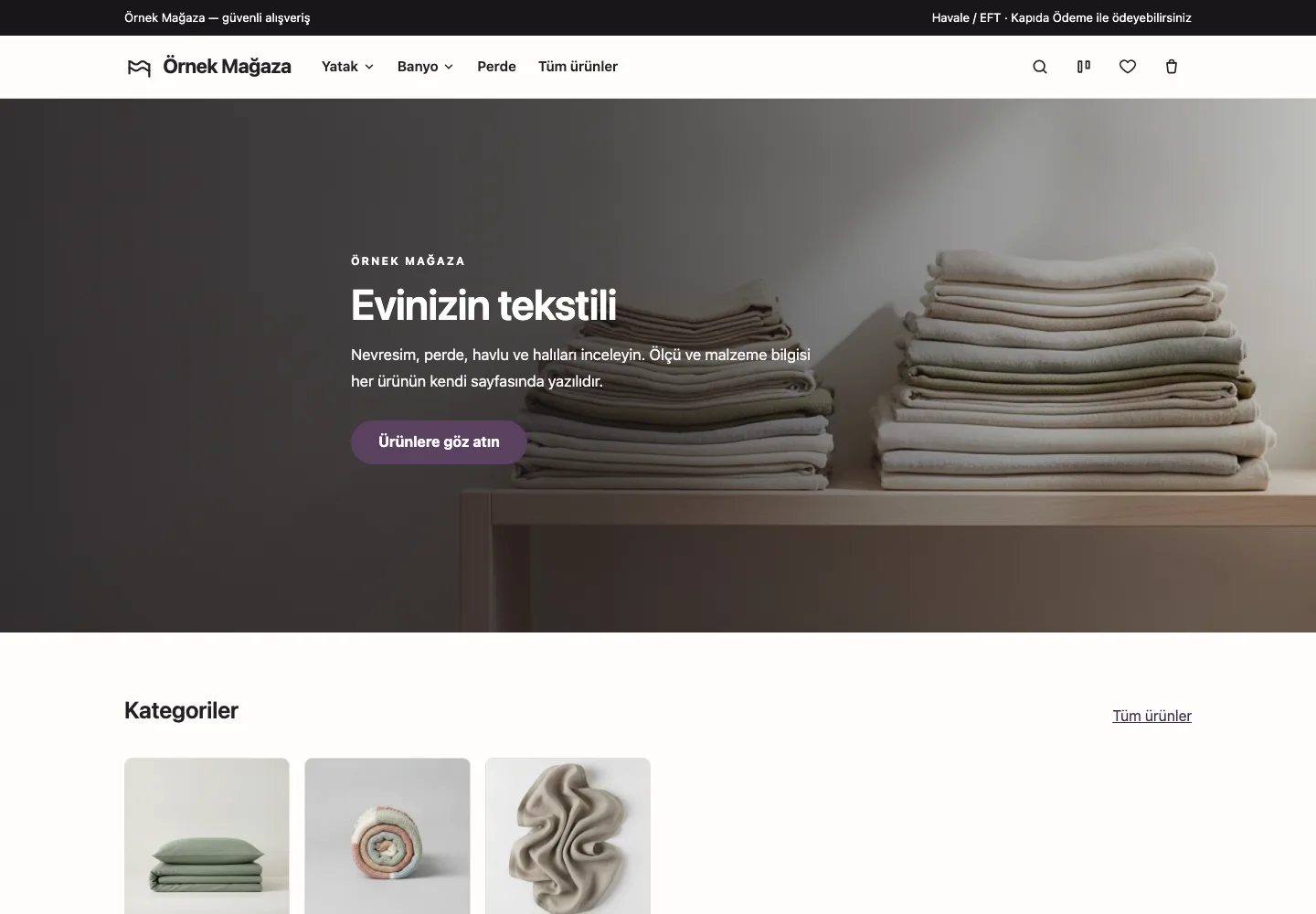 Ev Tekstili tasarımının ana sayfası