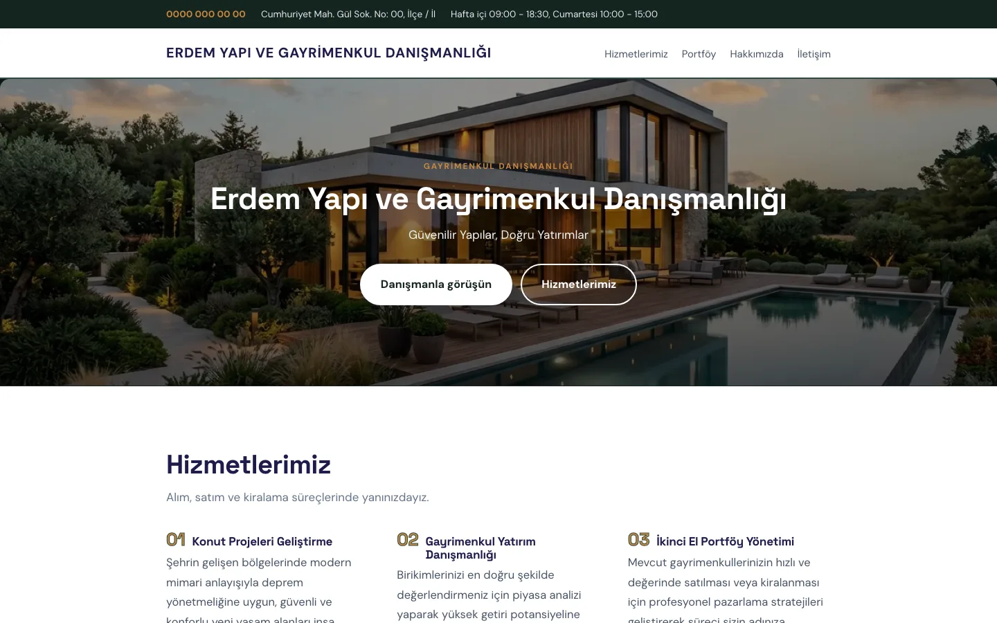 Emlak Gayrimenkul tasarımının önizlemesi