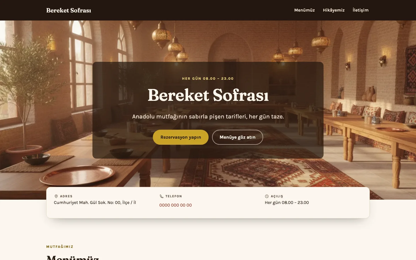 Lokanta tasarımının önizleme görseli