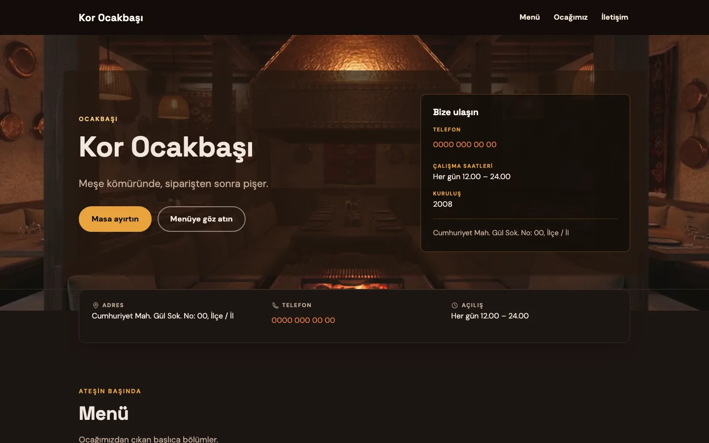 Ocakbaşı tasarımının önizlemesi