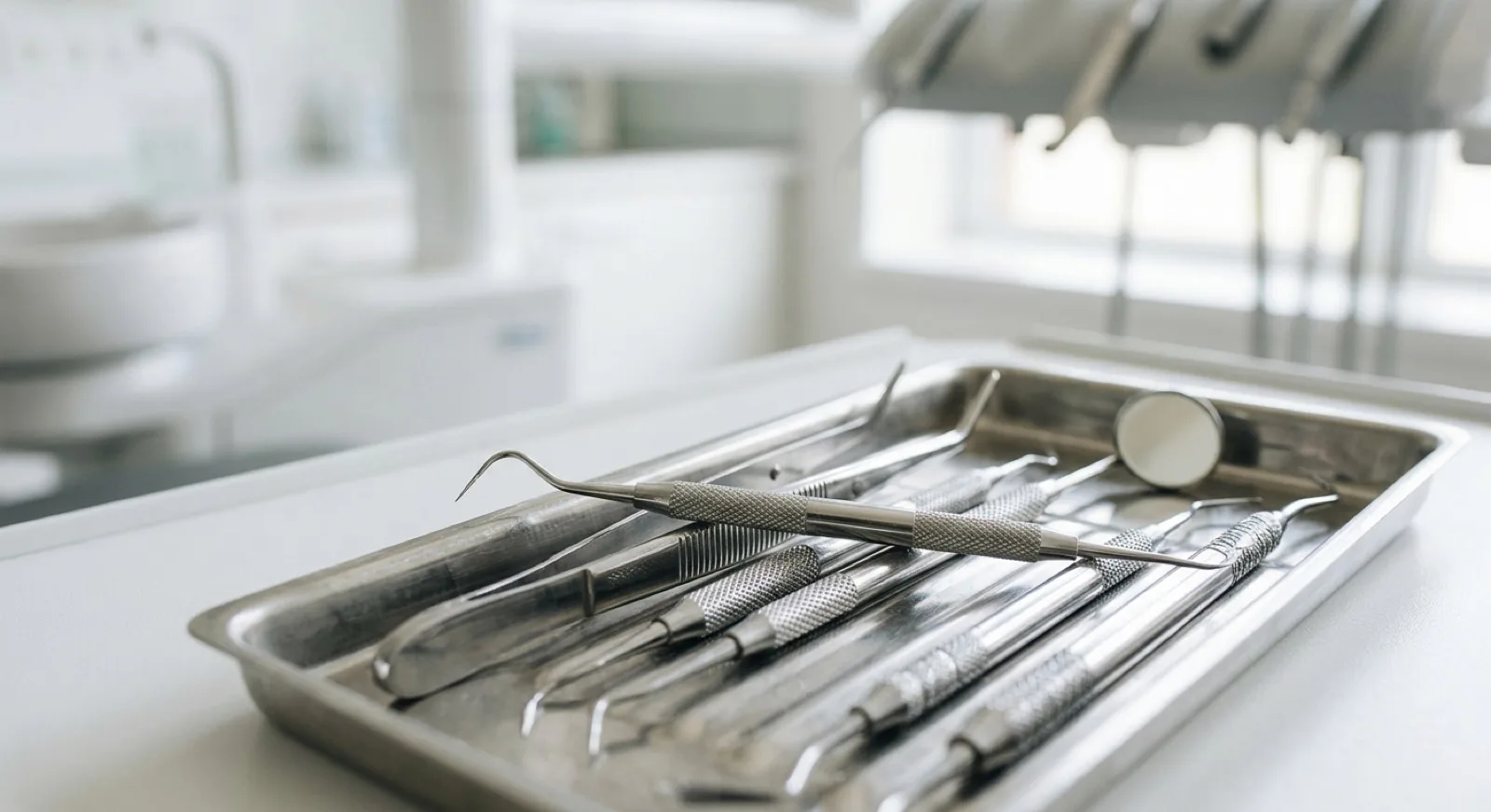 Sterilizasyondan geçmiş muayene aletleri