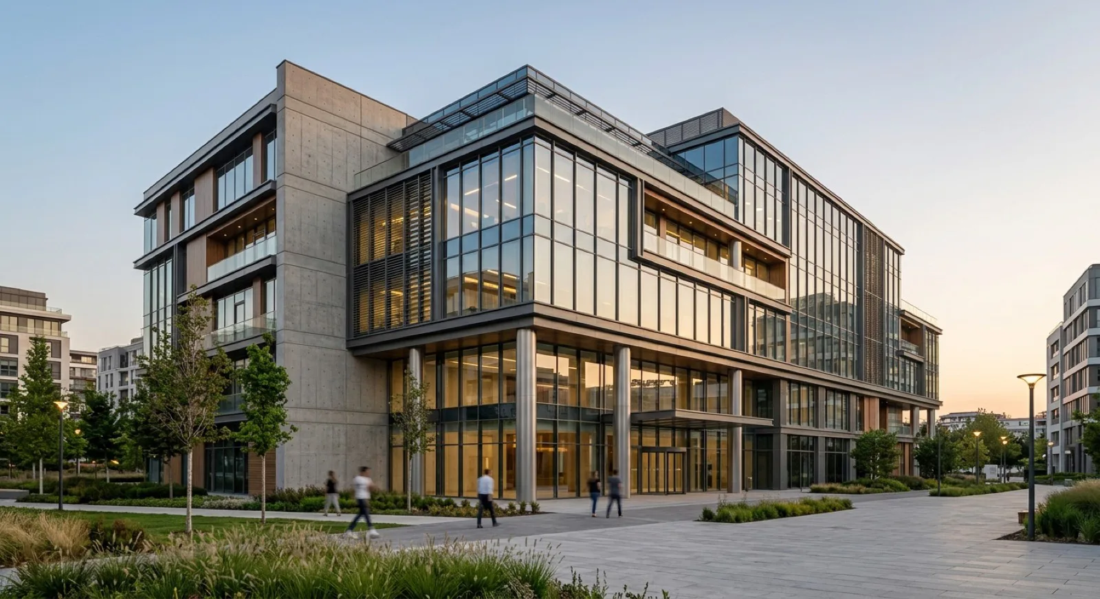 Tamamlanmış modern bir ofis binası