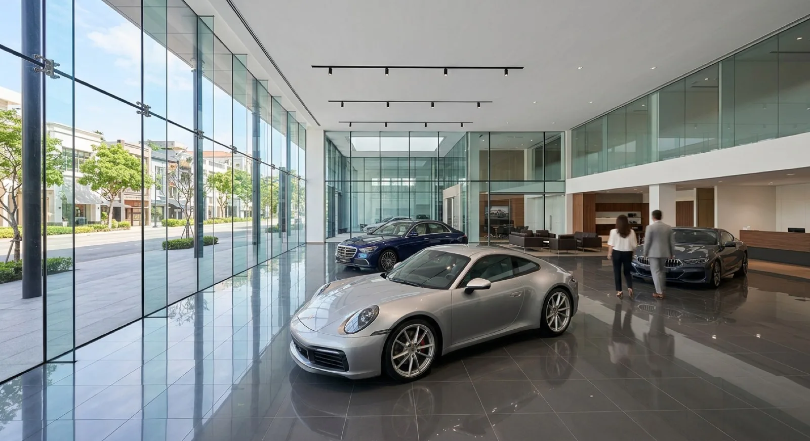 Yıldız Otomotiv Dünyası showroom’unda sergilenen bir spor otomobil